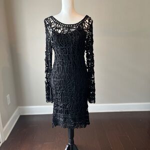 Black Crochet Dress